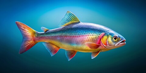 Minimalist Gubby Fish: Colorful Single Fish in Simple Background