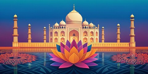 Minimalist Indian Clipart:  Vibrant Colors & Simple Shapes