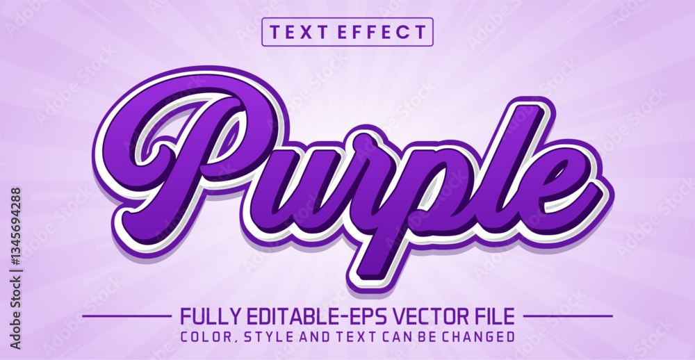 Poster purple font text effect editable