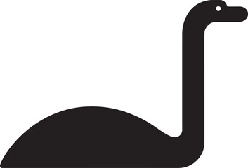 Loch Ness Monster vector silhoutte illustration 