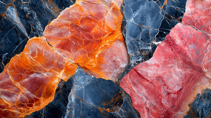 Fototapeta premium marble in bright colors, top view.