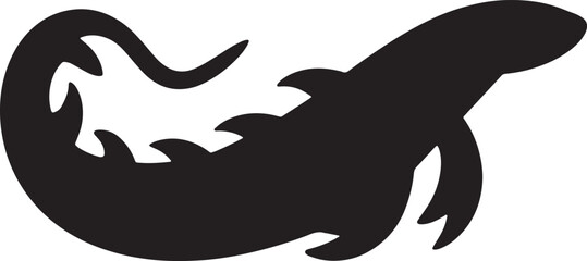 Loch Ness Monster vector silhoutte illustration 