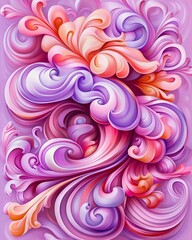 Fototapeta premium Abstract Pastel Waves in Ocean-Inspired Illustration