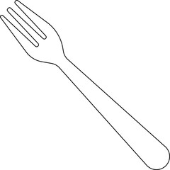 Salad fork outline vector