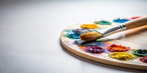 Obraz premium Minimalist Painter's Stock: Brushes, Palette & Canvas
