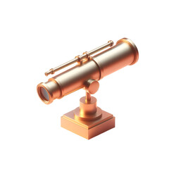 Modern 3D telescope illustration for science-themed art
