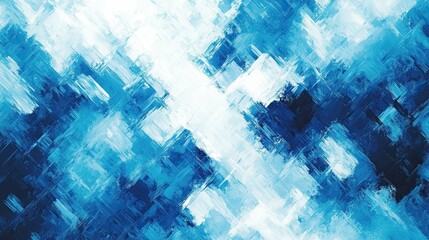 An abstract technology backdrop featuring blue and white cross waves, creating a modern and visually striking effect.
