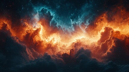 Celestial Inferno A Fiery Cosmic Landscape