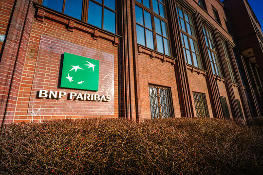 Torun, Poland - 03.15.2025: BNP Paribas Bank Polska S.A. building in torun, poland
