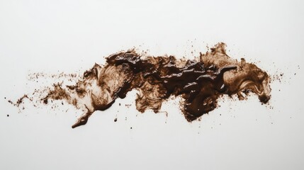 Abstract Brown Mud Splotch on White Background