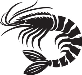 Shrimp silhouette vector illustration
