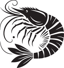 Shrimp silhouette vector illustration
