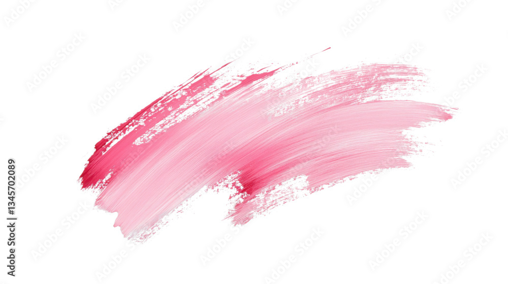 Aufkleber pink paint brush stroke on transparent background creating dynamic texture