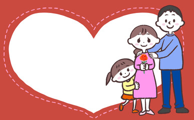 母の日娘のハートフレーム