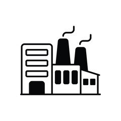 Factory icon isolated on a white background. Vector illustration.