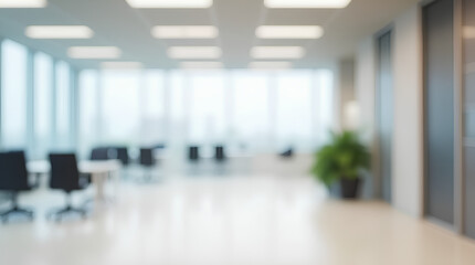 empty white business office with blurred background