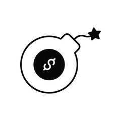 Bomb  icon isolated on a white background. Vector illustration.