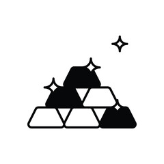 Gold Ingots icon isolated on a white background. Vector illustration.