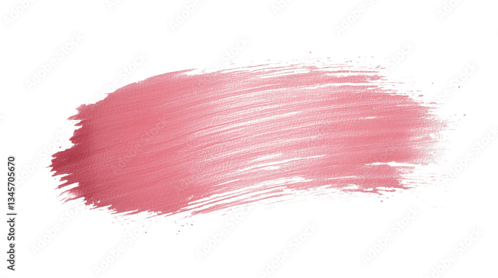 Poster pink paint brush stroke on transparent background creating artistic design element