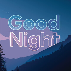 good night. night good. text effect