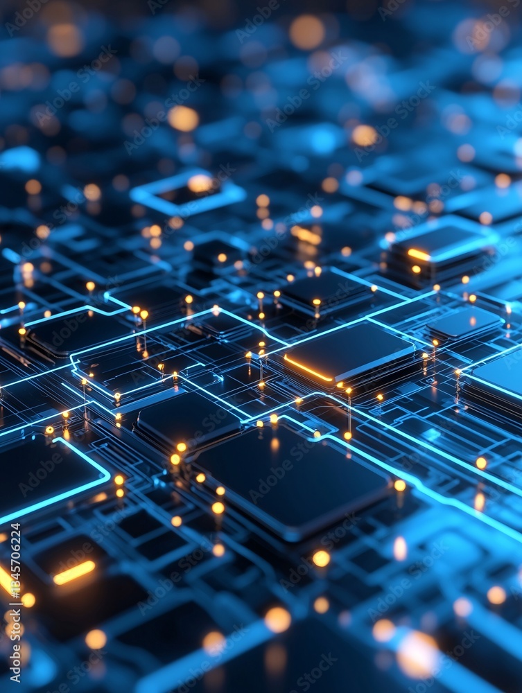 Poster abstract 3d grid representing a website s architecture, backend development visualization, digital i