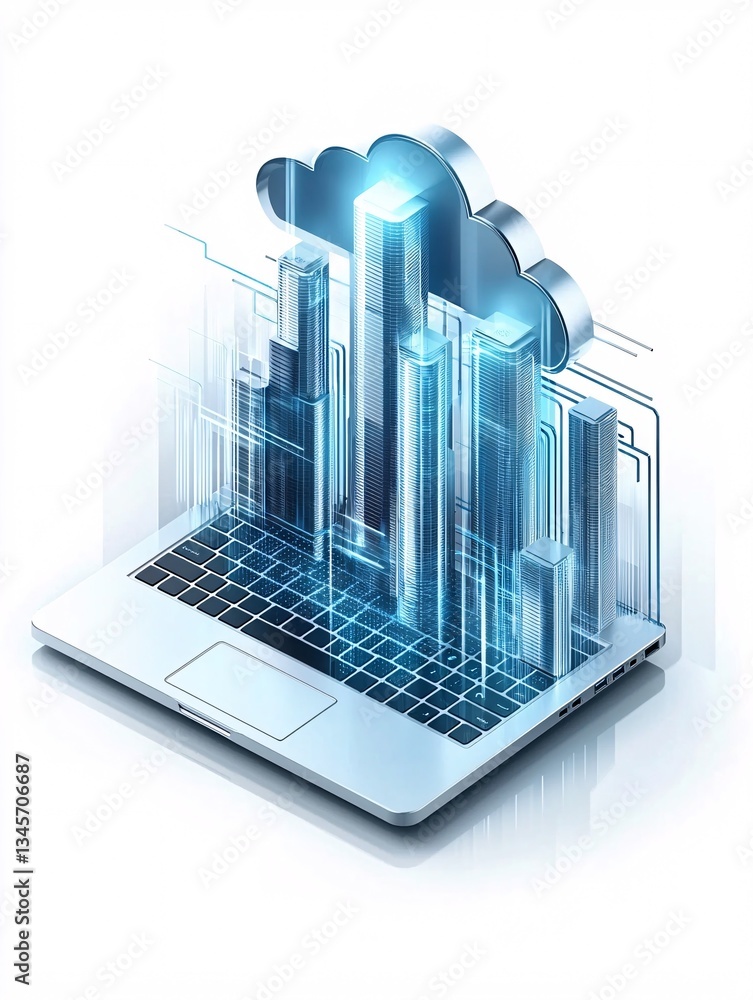 Poster Developer deploying a website via a cloud platform, modern web hosting process, seamless integration.