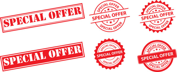 special offer red  rubber stamp  label isolated on transparent background