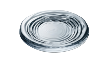 Transparent water ripple creating concentric circles on transparent background