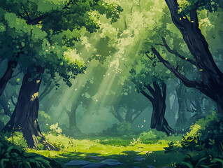 Sunlit Forest Serenity