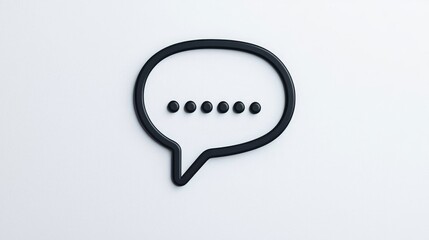 Fototapeta premium Interactive chat icon on white background digital communication minimalist design modern view