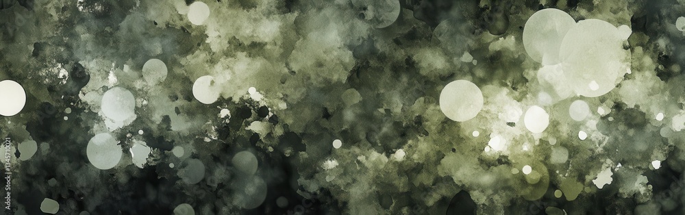 Poster Moody blend of olive green and smoky gray with vibrant light accents creating a captivating visual experience
