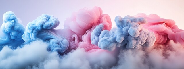 Fototapeta premium Mysterious storm clouds resemble blueberries in a pastel sky. Generative AI