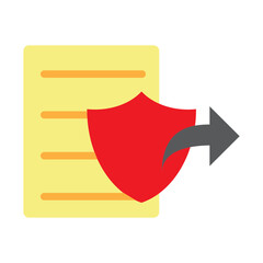 Secure File Transfer Vector Flat Icon Design