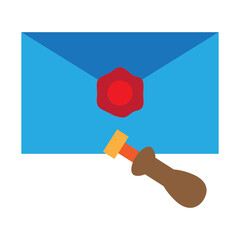 Seal Envelope Vector Flat Icon Design
