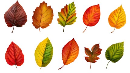 Obraz premium Autumn Leaves Collection: A Vibrant Display of Fall Foliage