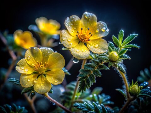 Night Bloom: Tribulus Terrestris Under Moonlight
