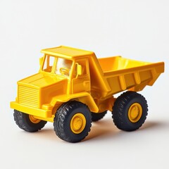 Fototapeta premium Bright yellow toy dump truck designed for imaginative play in various settings and activities for children