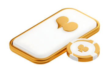 Illustration Of Golden Casino Chips And Cards With White And Gold Details Game Of Chance And Luxury Gambling With A Transparent Background