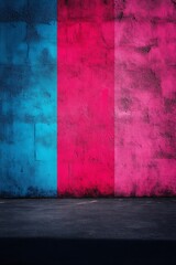 Abstract Wall Art Blue Pink Color Blocks