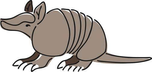 手描きのアルマジロのイラスト