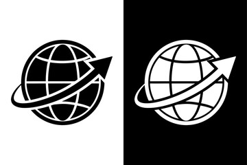High-Contrast Globe Icon Perfect for Logistics & Travel.