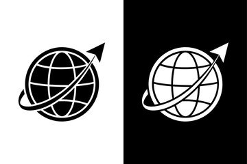 High-Contrast Globe Icon Perfect for Logistics & Travel.