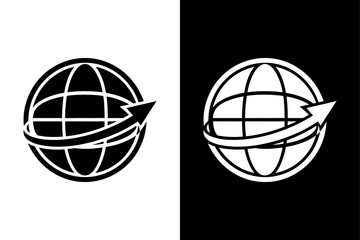 Fototapeta premium High-Contrast Globe Icon Perfect for Logistics & Travel.