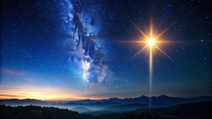 Obraz premium Northern Star Night Sky Astrophotography - Deep Space Celestial Image