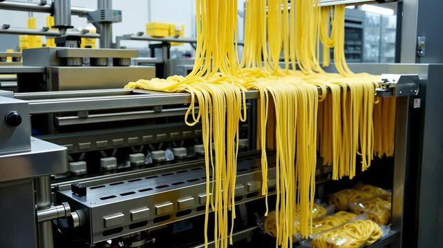 Yellow Pasta Noodles Production Line in Food Factory