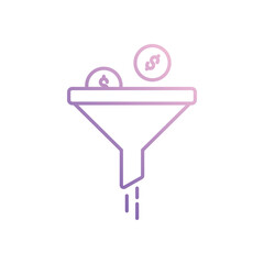 Funnel  icon isolated on a white background. Vector illustration.