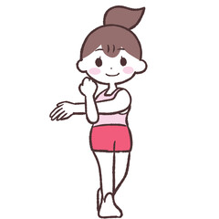 準備運動する女性イラスト