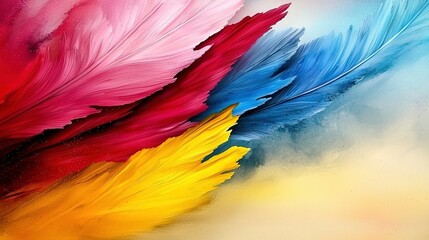 Obraz premium Vibrant feather abstract