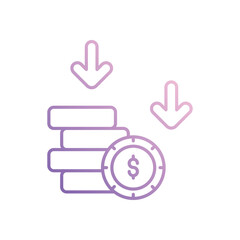 Loss icon isolated on a white background. Vector illustration.