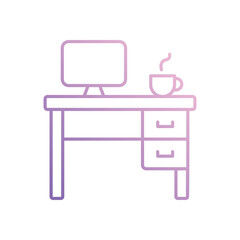 Workplace  icon isolated on a white background. Vector illustration.